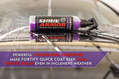 SHINE ARMOR Fortify Quick Coat - Ceramic Coating - Car Wax Polish Spray - Waterless Car Wash & Wax - Hydrophobic Top Coat Polish & Polymer Paint Sealant Detail Protection