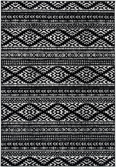 Safavieh Tulum Collection TUL272Z Moroccan Boho Tribal Non-Shedding Living Room Bedroom Accent Area Rug, 4' x 6', Black / Ivory