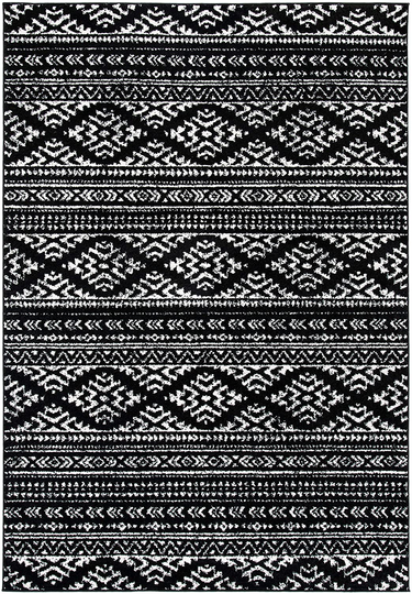Safavieh Tulum Collection TUL272Z Moroccan Boho Tribal Non-Shedding Living Room Bedroom Accent Area Rug, 4' x 6', Black / Ivory