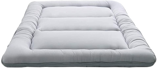 MAXYOYO Japanese Floor Mattress Futon Mattress, Memory Foam Futon Roll Up Guest Mattress Thicken Sleeping Pad Foldable Tatami Mat Floor Lounger Bed Couches and Sofas, Grey, Queen Size