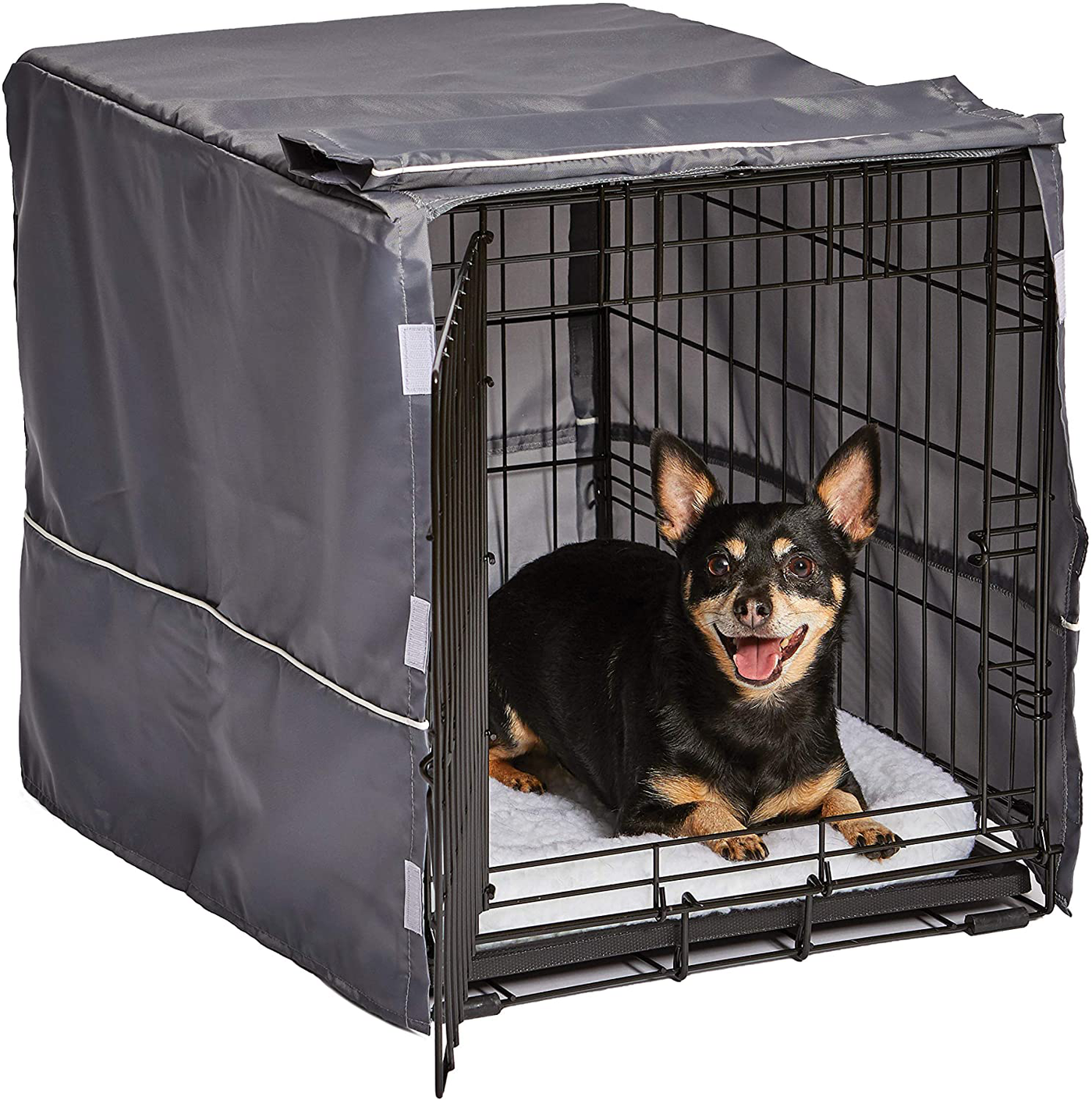 Polyester Pet Crate Cover with Velcro Closure and Hook & Loop Tabs
