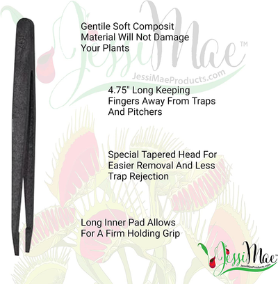 VENUS FLY TRAP FEEDING TWEEZERS- Carnivorous Plant Food Tongs For Flytraps, Pitcher Plants, Butterworts- Clean Hands Mealworm Feeding