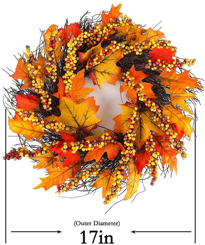 Heflashor 15.2" Sunflower Fall Wreath for Front Door Flower Door Wreath, Halloween Artificial Sunflower Wreath Yellow Flower Door Wreath Summer Autumn Wreath for Thanksgiving Decor (Sunflower)