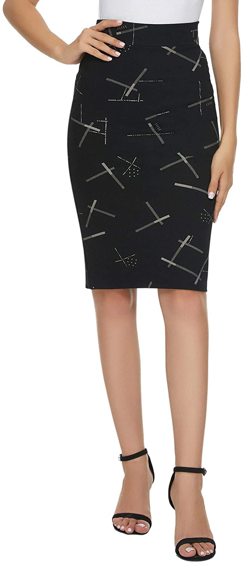 EXCHIC Women's High Waist Bodycon Midi Pencil Skirt