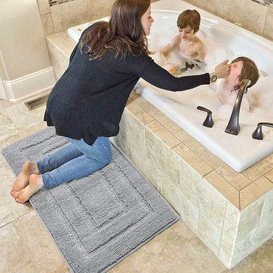 Bathroom Rug Mat Non Slip Bath Mat Machine Washable Dry Comfortable Floor Carpet Extra Absorbent and Soft