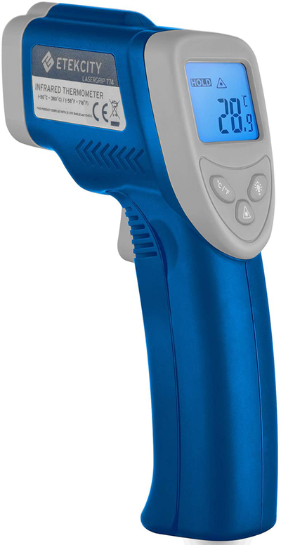 Etekcity Infrared Thermometer 774 (Not for Human) Temperature Gun Non-Contact for Cooking, Home Repairs, Maintenance-58 (50℃ to 380℃), 58℉ to 716℉ (-50℃ to 380℃), Yellow