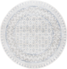 Safavieh Brentwood Collection BNT899B Traditional Oriental Distressed Non-Shedding Stain Resistant Living Room Bedroom Area Rug, 6'7" x 6'7" Round, Ivory / Grey