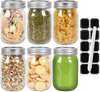 Regular Mouth Mason Jars, Glass Jars with Metal Airtight Lids, 10 Labels & 1 Pen