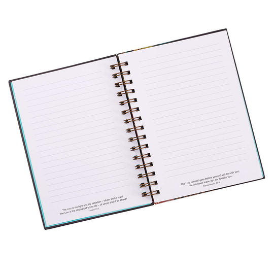 Christian Art Gifts Large Hardcover Notebook/Journal | With God All Things Are Possible – Mathew 19:26 Bible Verse | Floral Inspirational Wire Bound Spiral Notebook w/192 Lined Pages, 6” x 8.25”