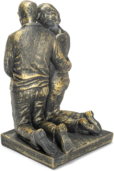 Dicksons Praying Husband and Wife 5 inch Grey Resin Stone Table Figurine