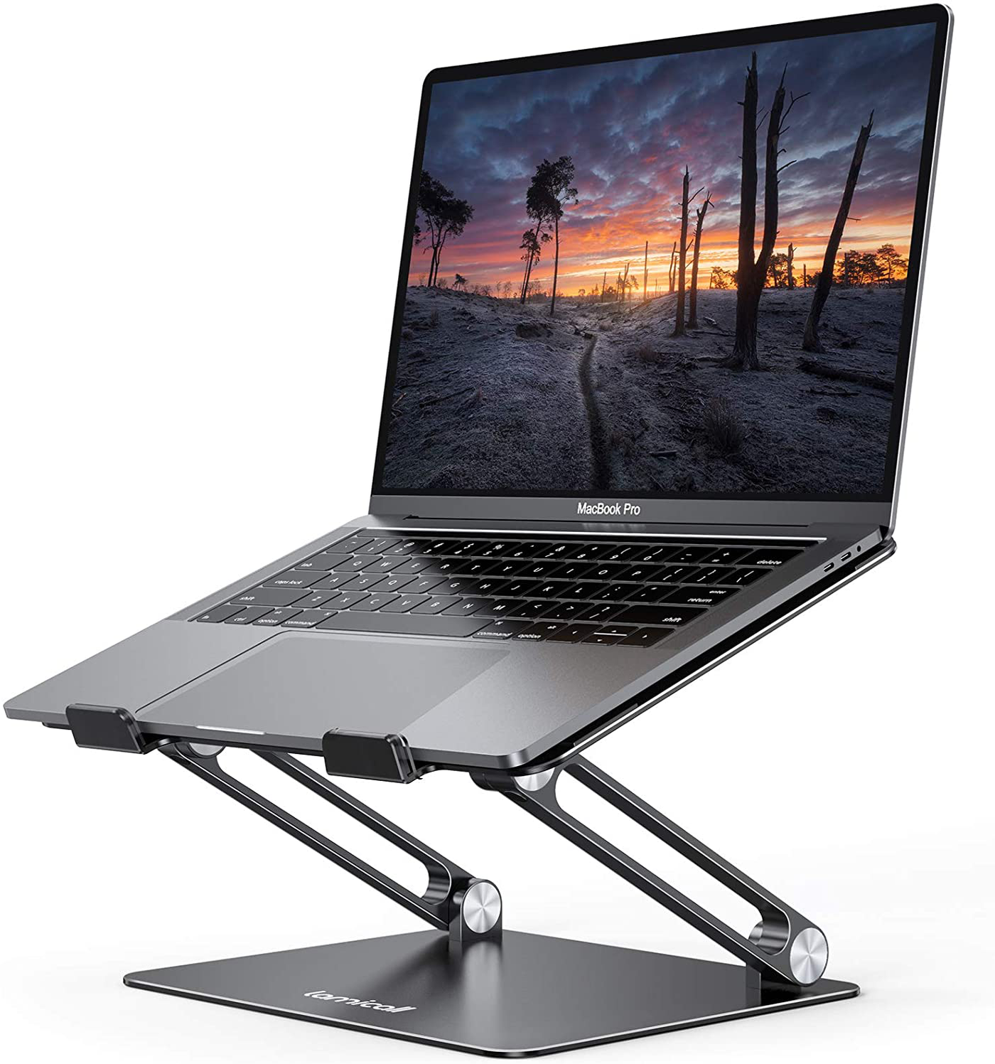 Lamicall Laptop Stand Riser Portable - Foldable Height Adjustable Ergonomic Computer Notebook Stand Holder Lift for Desk, Compatible with MacBook Air Pro, Dell XPS, HP (10-17'') - Silver
