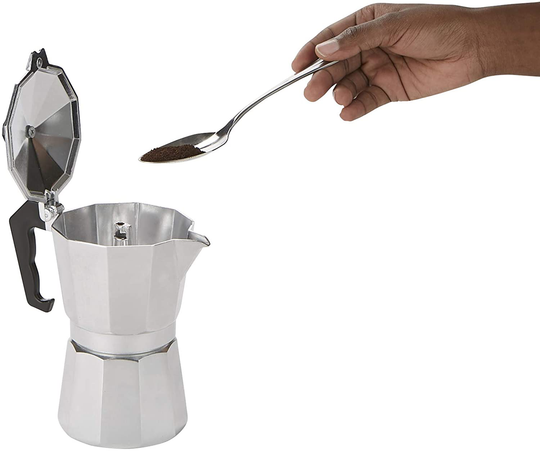 Mind Reader CSTOVE-SIL Stove Top Espresso, Stainless Steel, Coffee Maker for Gas or Electric Stovetop, Silver, One Size