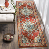 Safavieh Monaco Collection MNC243H Boho Chic Medallion Distressed Non-Shedding Stain Resistant Living Room Bedroom Runner, 2'2" x 10' , Orange / Light Blue