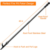 BsBsBest Fire Poker for Fire Pit, 45.99 Inch Extra Long Portable Campfire Poker for Fireplace, Camping, Wood Stove, Outdoor and Indoor Use, Rust Resistant Stainless Steel Silver Finish