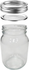 TACKTIMES Regular Mason Jar with Silver Mason Storage Split-Type Lids Leak Proof for Food Storage 500ML (Type 1)