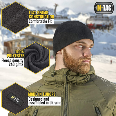 M-Tac Low Profile Tactical Beanie for Men - Winter Army Beanie Fleece Cap