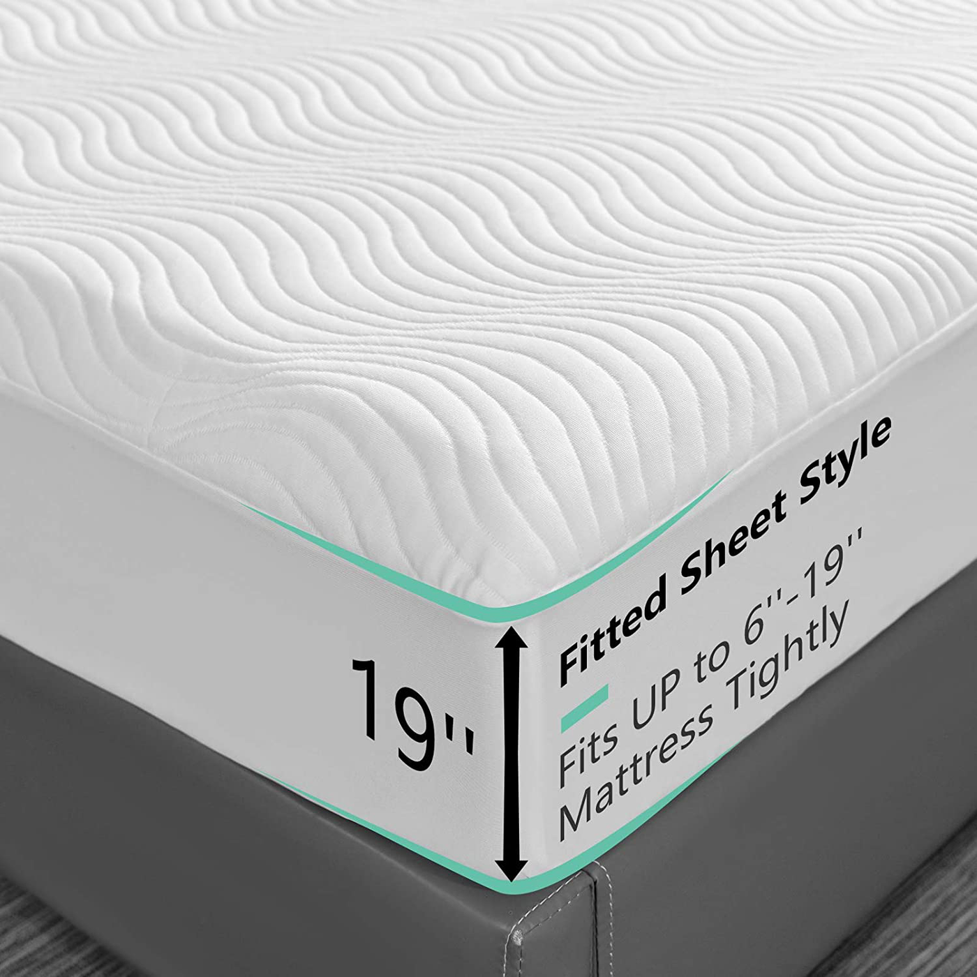 UNILIBRA Waterproof Mattress Pad Twin Size Quilted, 3D Air Fiber Breathable & Noiseless Mattress Protector, 6''-19'' Deep Pocket Mattress Cover,Hollow Cotton Alternative Filling Mattress Topper