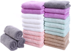 Sunny zzzZZ 24 Pack Kitchen Towels, 10 x 20 Inch Multicolor - Does Not Shed Fluff - No Odor Reusable Dish Towels, Premium Dish Cloths, Super Absorbent Coral Fleece Cleaning Towels