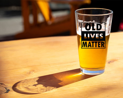 Old Lives Matter Beer Glass - Funny Retirement or Birthday Gifts for Men - Unique Gag Gifts for Dad, Grandpa, Old Man, or Senior Citizen