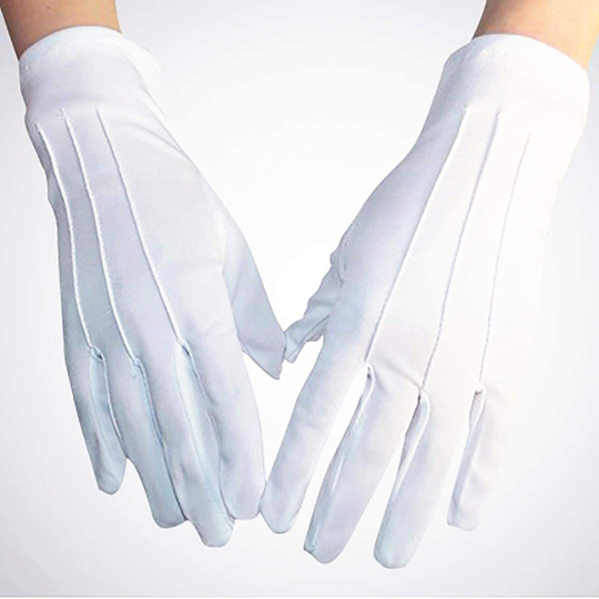 KuFit Parade Honor Guard Finger White Mittens Hands Protector Formal Gloves