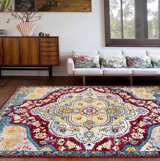 Rugshop Vintage Distressed Bohemian Area Rug 3'3" x 5' Red