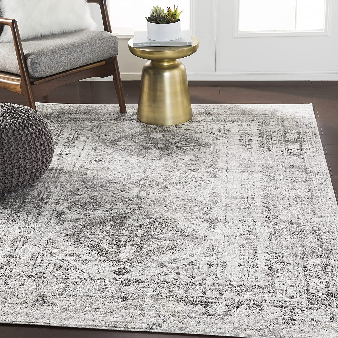 Artistic Weavers Desta Area Rug, 5'3" Round, Charcoal