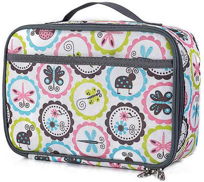 Insulated Lunch Box Bag Picnic Zipper Organizer Lunch Bag Tote for Girls and Boys - Fits Bento Boxes (Shark)