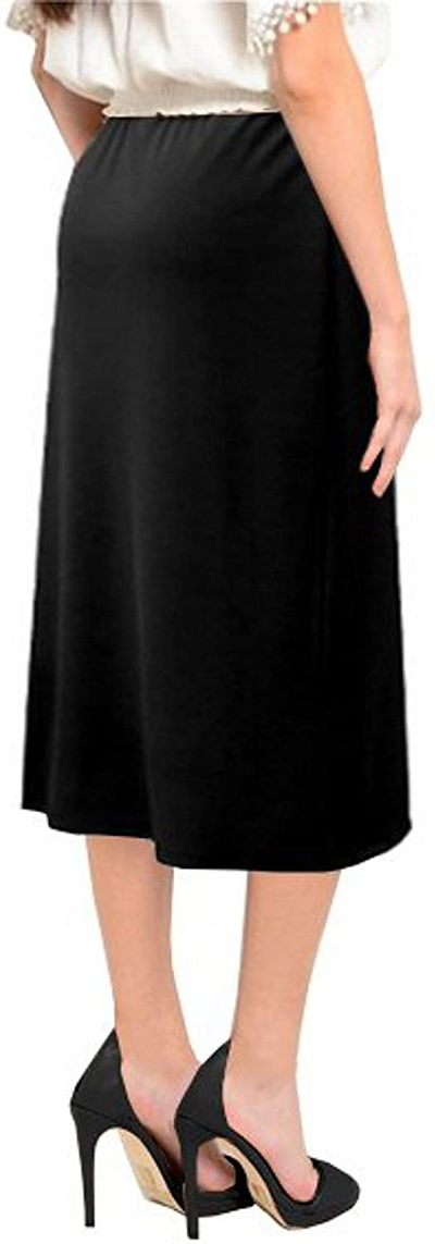 Baby'O Women's Basic Modest 26" Below The Knee Length Stretch Knit Straight Skirt