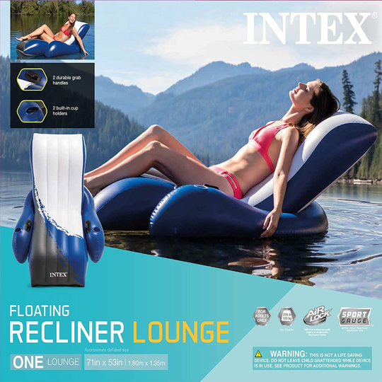 Floating Recliner Inflatable Lounge, 71in X 53in