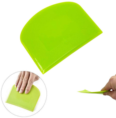 lasenersm 2 Pieces Dough Scraper Bowl Scraper Food-safe Plastic Dough Cutter Flexible Plastic Scraper Bench Scraper Multipurpose Food Scrappers for Bread Dough Cake Fondant Icing, White, Green