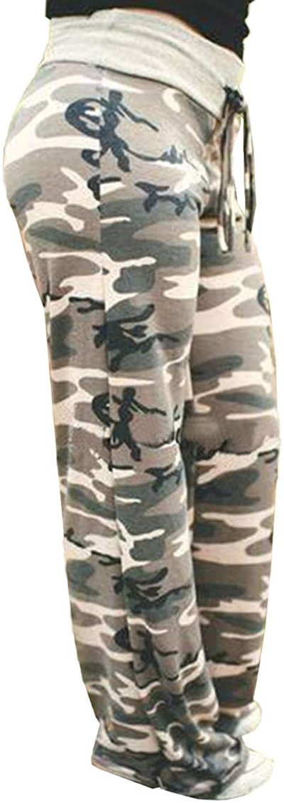 Women's Comfy Stretch Drawstring Palazzo Wide Leg Lounge Pants