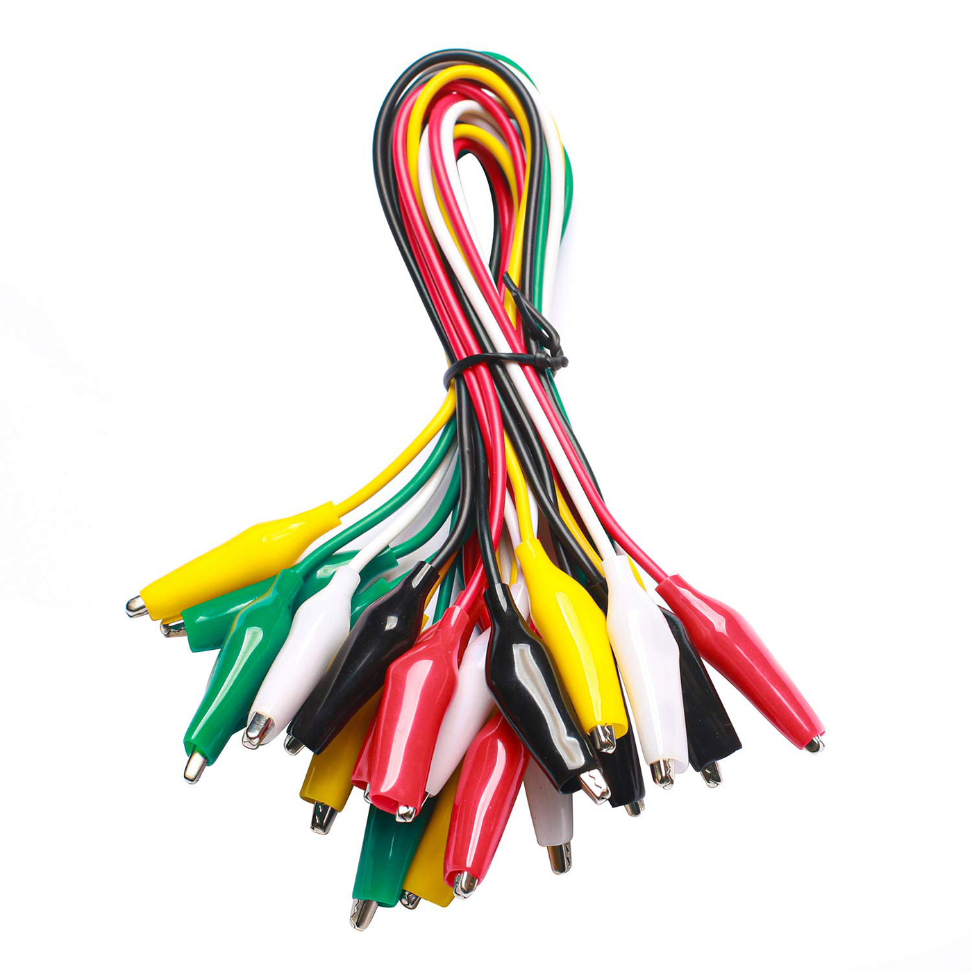 WGGE WG-026 10 Pieces and 5 Colors Test Lead Set & Alligator Clips,20.5 inches (1 Pack)