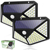 2 Pack 100 LED Solar Motion Sensor Lights - Wireless, Outdoor, IP65 Waterproof