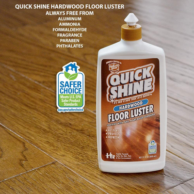 Quick Shine High Traffic Luster, 4 Bottles, Fortified with Natural Carnauba Restores The Color and Beauty to Hardwood Floors, 4 Count
