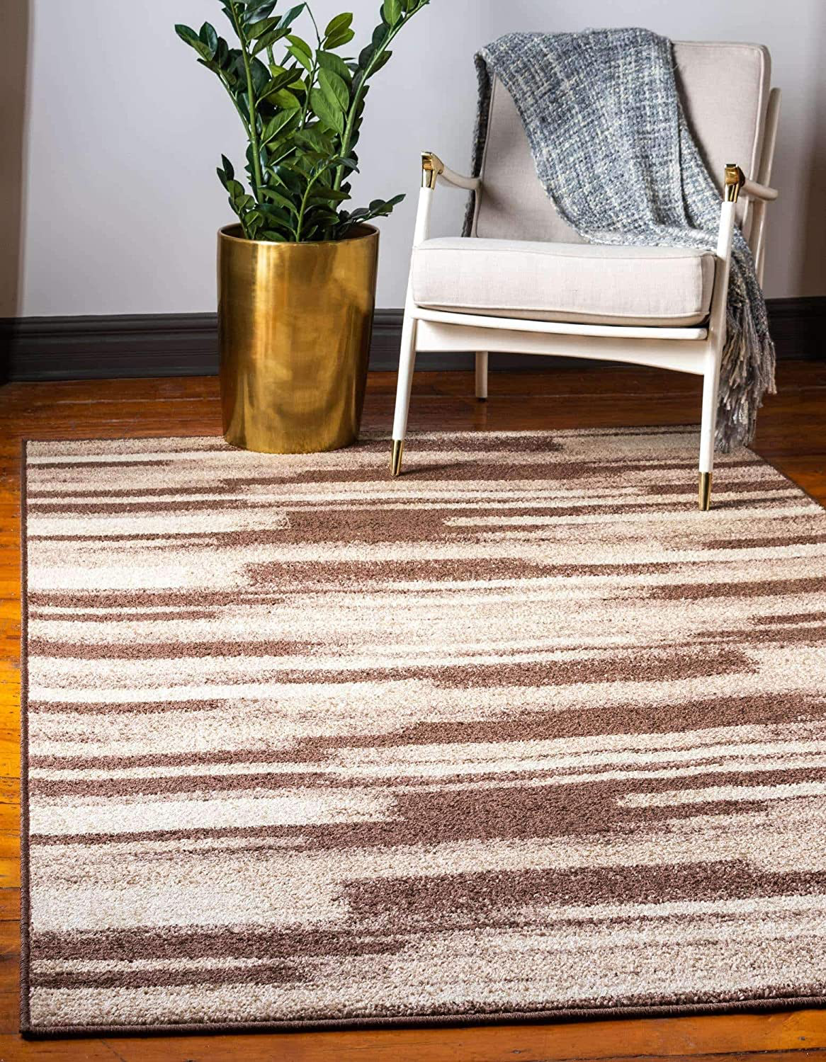 Unique Loom Autumn Collection Gradient Casual Warm Toned Area Rug, 2 x 3 Feet, Beige/Dark Brown