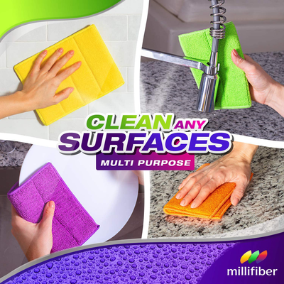 Microfiber Sponge Cloths for Kitchen, Bathroom, Car (10 Pack) - Super Absorbent Reusable Cleaning Cloths for House Washable - Microfiber Dish Cloths - Lint Free Microfiber Cleaning Cloth