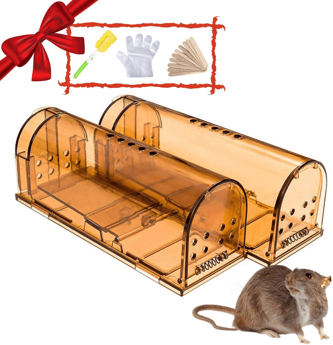 Humane Smart No Kill Mouse Trap, Cruelty Free Live Catch and Release, Easy to Set for Small Rodents such as Mouse Mice Vole Mole Chipmunk, Reusable for Kitchen Garden Storage Garage