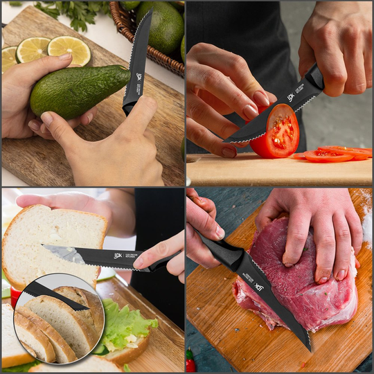 15-Piece Kitchen Knife Set - High Carbon Stainless Steel, Non-Stick Coating, Rust-Resistant, Ergonomic Handles