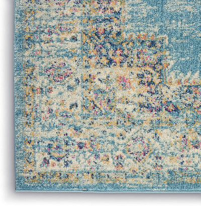 Nourison Passion Pink and White Vintage Area Rug 2'2" x 10', Ivory/Fushia, 10 Feet