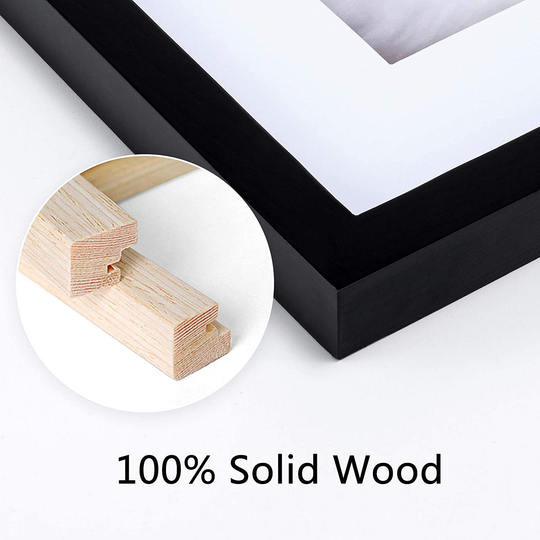 eletecpro 8.5x11 Diploma Certificate Frame, Picture Frame Made of Solid Wood and Tempered Glass with Mats - Display 5x7/6x8 With Mat and 8.5x11 Without Mat