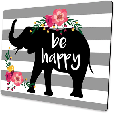 Black Cat Floral Watercolor Mouse Pad Cute Cat Lover Gift Desk Accessories Decor for Women Computer Mousepad School Supplies