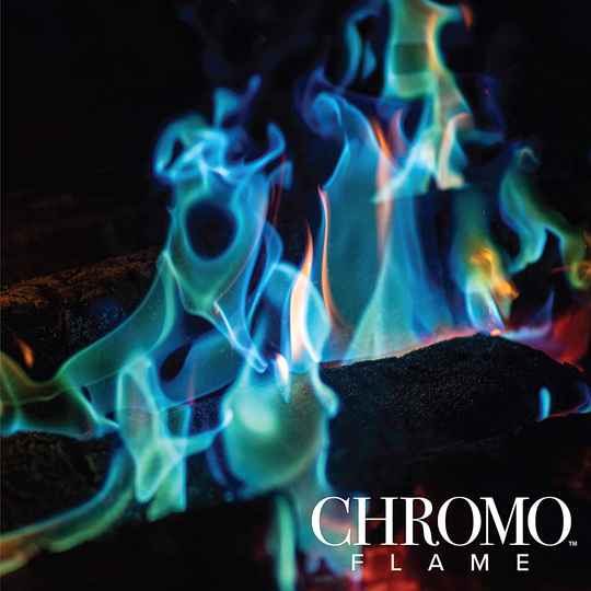 CHROMO FLAME Fire Color Changing Packets for Fire Pit, Campfire, Bonfire, Outdoor Fireplace | Magic, Colorful, Rainbow, Mystic Flames | 4 oz Total, 2-2 oz Jumbo Packets