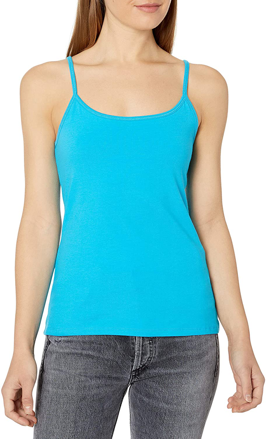 Hanes Womens Stretch Cotton Cami with Built-in Shelf Bra