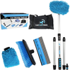 CARTURETOWN 10 Pieces Car Wash Cleaning Kit- Long Handle Brush, Soft Bristle Exterior Duster, Scratch Free Mitt, Squeegee and Hose Attachment - Essential Supplies for Auto Care, Washing and Scrubbing