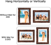 BAIJIALI 4x6 Picture Frame Black Wood Pattern Set of 4 with Tempered Glass,Display Pictures 3.5x5 with Mat or 4x6 Without Mat, Horizontal and Vertical Formats for Wall and Table Mounting