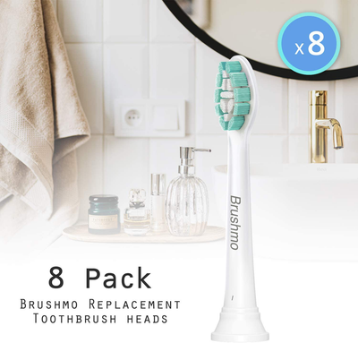 Brushmo Replacement Toothbrush Heads Compatible with Sonicare Electric Toothbrush 8 Pack