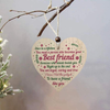 ANLEMIN Wooden Hanging Sign Best Friend Birthday Gifts Thank You Heart Shaped Friendship Plaque Tags Crafts Christmas Home DIY Tree in Heaven Wall Hangings (1PCS)