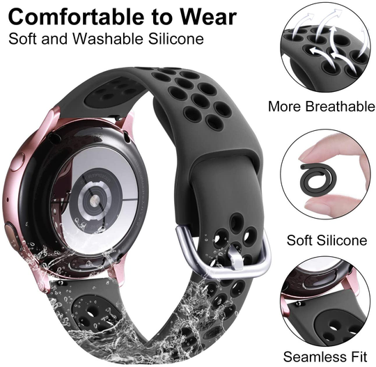 Lerobo Silicone Replacement Band Compatible for Samsung Galaxy Active 2 Watch Bands 44mm 40mm,Active Watch Bands, Galaxy Watch bands 42mm, 20mm
