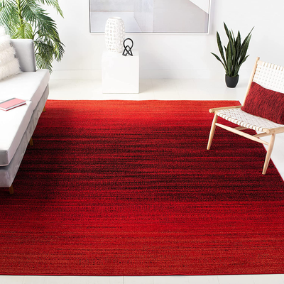 Safavieh Adirondack Collection ADR142Q Modern Ombre Area Rug, 3' x 5', Red / Black