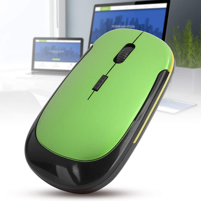 Wireless Mouse 2.4G Wreless Frequency Hopping Adjustable Optical USB Receiver Notebook Computer Accessories 1600dpi Silent Micro Motion Design Lightweight and Portable(Green)